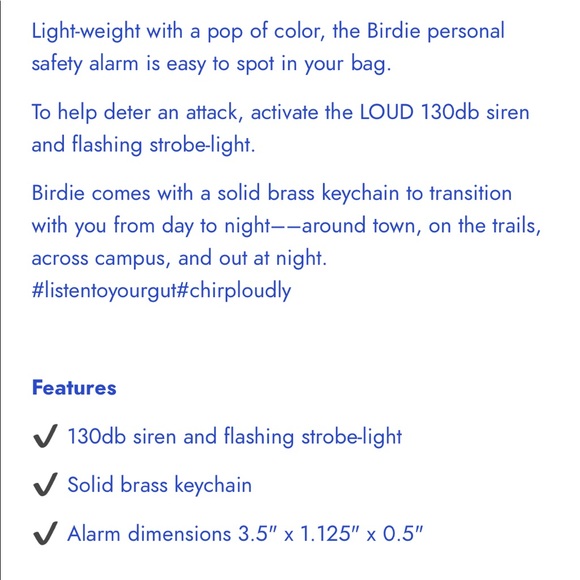 NWT Birdie Personal Alarm - Picture 2 of 5